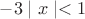 $-3\mid{x}\mid<1$