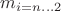 $m_{i=n\ldots2}$