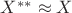 $X^{\ast \ast} \approx X$ $X^{\ast \ast} \approx X$