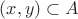 $(x,y)\subset A$
