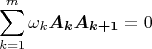 $$\sum_{k=1}^m\omega_k\boldsymbol{A_kA_{k+1}}=0$$