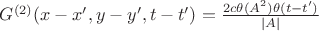 $G^{(2)}(x-x', y-y', t-t')=\frac {2c\theta(A^2)\theta(t-t')}{|A|}$