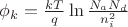 $\phi_k=\frac{kT}{q}\ln{\frac{N_aN_d}{n_i^2}}$ $\phi_k=\frac{kT}{q}\ln{\frac{N_aN_d}{n_i^2}}$