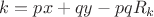 $k=px+qy-pqR_k$