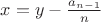 $\[x = y - \frac{{{a_{n - 1}}}}{n}\]$