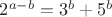 $2^{a-b} = 3^b + 5^b$