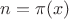 $n=\pi(x)$