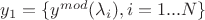 $ y_1 = \{ y^{mod}(\lambda_i), i = 1 ... N  \} $
