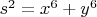 $s^2=x^6+y^6$
