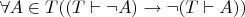 $\forall A \in T ((T \vdash \neg A) \to \neg (T \vdash A))$