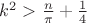 $k^2>\frac{n}{\pi}+\frac14$ $k^2>\frac{n}{\pi}+\frac14$