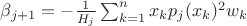 $\beta_{j+1} = - \frac {1} {H_j} \sum_{k=1}^n x_k p_j(x_k)^2 w_k $