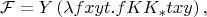 $$\mathcal F = Y \left( \lambda fxyt . f K K_* txy \right),$$