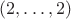 $(2, \ldots, 2)$