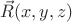 $\vec{R}(x,y,z)$