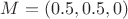 $M = (0.5, 0.5, 0)$