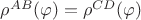$\rho^{AB}(\varphi)=\rho^{CD}(\varphi)$