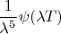 $\dfrac{1}{\lambda^5}\psi(\lambda T)$