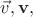 $\vec{v},\mathbf{v},$