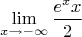 $$\lim\limits_{x\to-\infty}\frac{e^{x}x}{2}