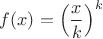 $f(x)=\left(\dfrac{x}{k}\right)^k$