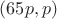 $(65p, p)$