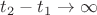 $t_{2}-t_{1}\to\infty$