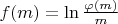 $f(m)=\ln \frac {\varphi(m)}{m}$