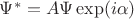 $\Psi^* = A \Psi \exp(i\alpha)$
