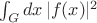 $\int_Gdx\,|f(x)|^2$ $\int_Gdx\,|f(x)|^2$
