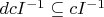 $d c I^{-1} \subseteq c I^{-1}$