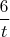 $\dfrac{6}{t}$