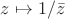 $z \mapsto 1/\bar{z}$