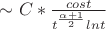 $\sim C* \frac{cost} {t^{\frac{\alpha+1}{2}} lnt}$