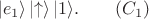 $$|e_1\rangle\left|\uparrow \right\rangle |1\rangle. \qquad(C_1)$$ $$|e_1\rangle\left|\uparrow \right\rangle |1\rangle. \qquad(C_1)$$