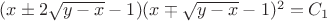 $(x\pm2\sqrt{y-x}-1)(x\mp\sqrt{y-x}-1)^2=C_1$
