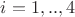$i=1,..,4$