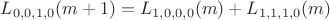 $L_{0,0,1,0}(m+1)=L_{1,0,0,0}(m)+L_{1,1,1,0}(m)$