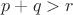 $p+q>r$ $p+q>r$