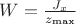 $W = \frac{J_x}{z_\text{max}}$