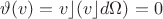 $\vartheta(v)={v\rfloor}({v\rfloor}d{\Omega})=0$