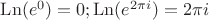 $\operatorname{Ln}(e^0)=0;\operatorname{Ln}(e^{2\pi i})=2\pi i$