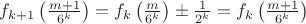$f_{k+1}\left(\frac{m+1}{6^k}\right)=f_k\left(\frac m{6^k}\right)\pm\frac 1{2^k}=f_k\left(\frac{m+1}{6^k}\right)$