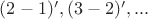 $(2-1)',(3-2)',...$