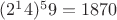 $(2^14) ^59 = 1870$