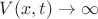 $V(x,t)\to\infty$