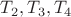 $T_2,T_3,T_4$