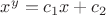 $x^y=c_1x+c_2$
