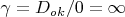 \gamma =  D_{ok}/0 = \infty