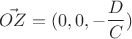 $$\vec{OZ}=(0,0,-\frac{D}{C})$$